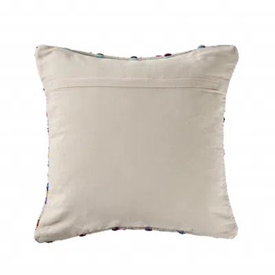 Homezia 20" X 20" Beige Red Green Blue Yellow Orange And Pink 100% Cotton Geometric Zippered Pillow