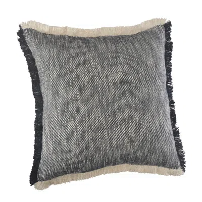 Homezia 20" X 20" Dark Blue And White 100% Cotton Abstract Zippered Pillow
