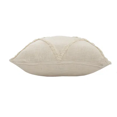 Homezia 26" X 26" Ivory 100% Cotton Zippered Pillow