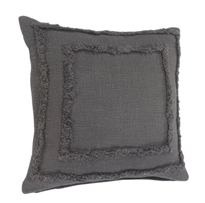Homezia 20" X 20" Dark Gray 100% Cotton Geometric Zippered Pillow