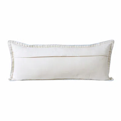 Homezia 14" X 36" Light Blue 100% Cotton Zippered Pillow