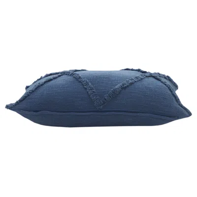 Homezia 16" X 24" Cobalt Blue 100% Cotton Zippered Pillow
