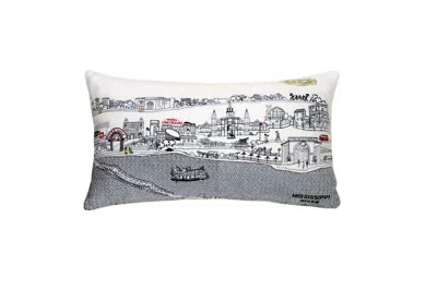 Homezia 25" White New Orleans Daylight Skyline Lumbar Decorative Pillow