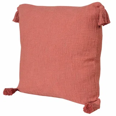Homezia 20" X 20" Deep Coral 100% Cotton Zippered Pillow