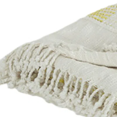 Homezia Yellow Woven Cotton Throw Blanket