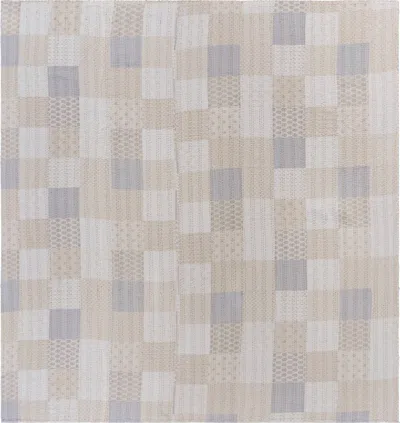 Homezia Cream Knitted Cotton Geometric Throw