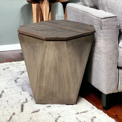 Homezia 21" Brown Solid Wood End Table