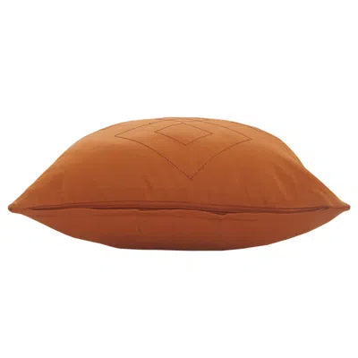 Homezia 20" X 20" Orange And Dark Orange 100% Cotton Diamond Zippered Pillow