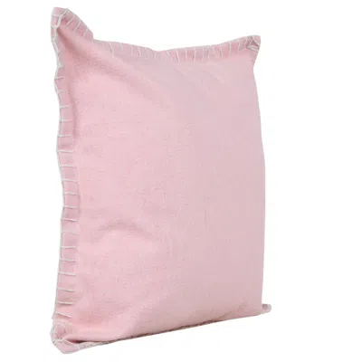 Homezia 20" X 20" Light Pink 100% Cotton Zippered Pillow