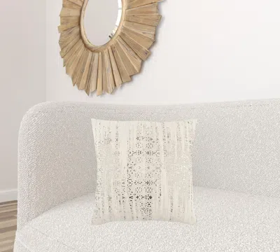 Homezia 20 X 20 Natural Zippered 100% Cotton Throw Pillow