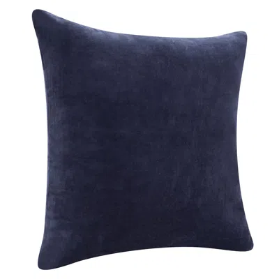 Homezia 20" X 20" Dark Blue 100% Cotton Zippered Pillow