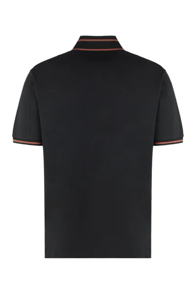 Shop Gucci Cotton-piqué Polo Shirt In Black