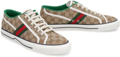 Shop Gucci Tennis 1977 Low-top Sneakers In Beige