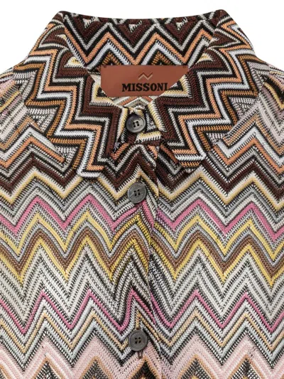 Missoni Chevron Pattern Blouse In Cotton And Viscose Blend In Multicolor