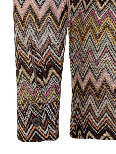 Missoni Chevron Pattern Blouse In Cotton And Viscose Blend In Multicolor