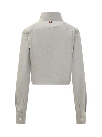 Shop Thom Browne Rwb Logo Shirt In Grey