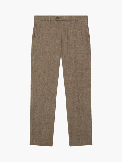 Frescobol Carioca Affonso Linen Trousers In Dark Truffle