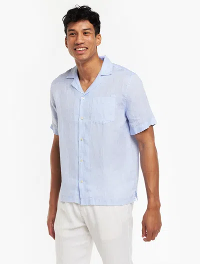 Frescobol Carioca Row Angelo Linen Shirt In Baby-blue