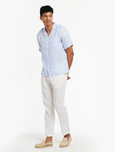 Frescobol Carioca Row Angelo Linen Shirt In Baby-blue