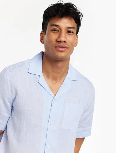 Frescobol Carioca Row Angelo Linen Shirt In Baby-blue