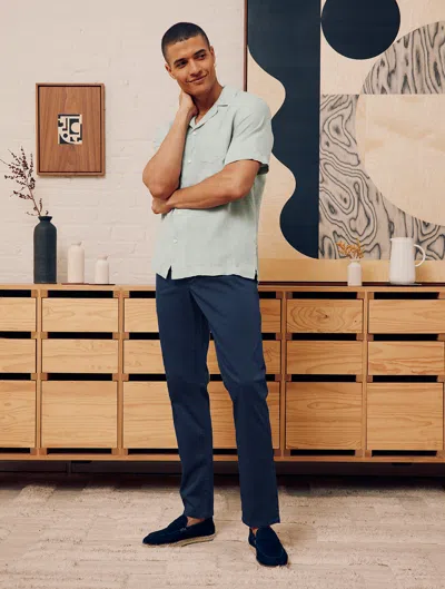 Frescobol Carioca Angelo Linen Shirt In Sky Light
