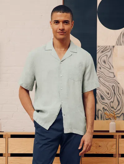 Frescobol Carioca Angelo Linen Shirt In Sky Light