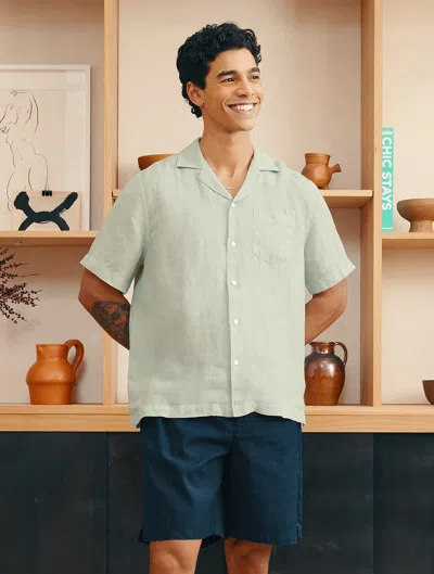 Frescobol Carioca Angelo Linen Shirt In Mineral