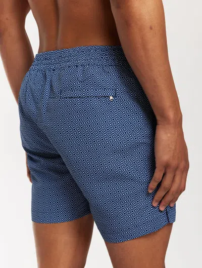 Frescobol Carioca Row Angra Classic Swim Shorts In Navy-blue