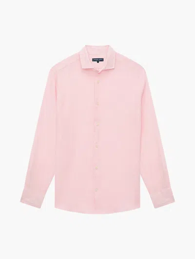 Shop Frescobol Carioca Antonio Linen Shirt In Light Pink