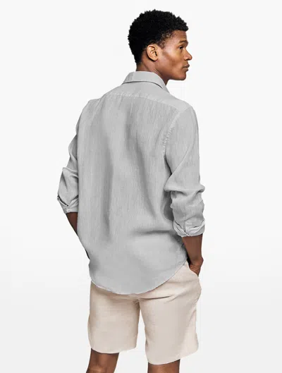 Frescobol Carioca Row Antonio Linen Shirt In Light Grey