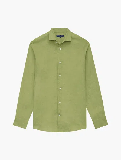 Frescobol Carioca Antonio Linen Shirt In Jungle Green