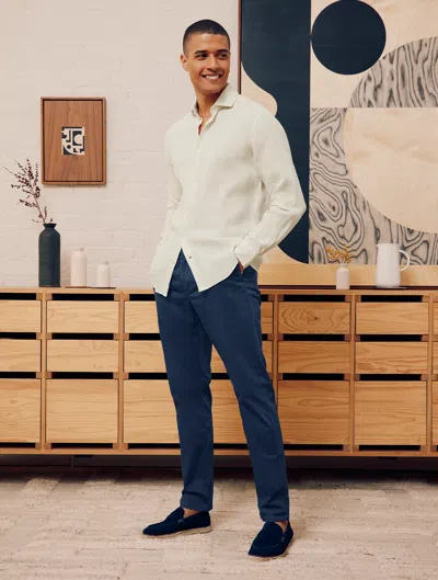 Frescobol Carioca Antonio Linen Shirt In Yellow Haze