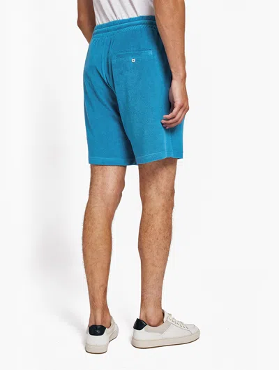 Frescobol Carioca Augusto Terry Cotton Shorts In Lake Blue