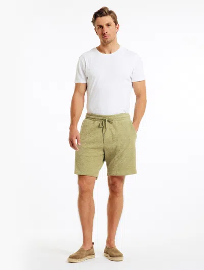 Frescobol Carioca Men's Terry Jacquard Drawstring Shorts In Jungle Green