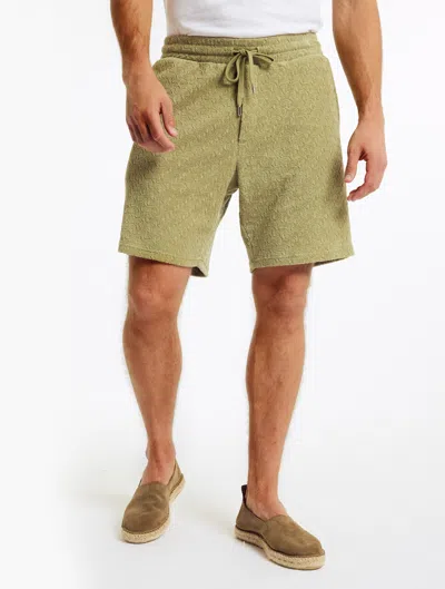 Frescobol Carioca Men's Terry Jacquard Drawstring Shorts In Jungle Green