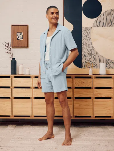 Frescobol Carioca Augusto Terry Cotton Shorts In Seafoam