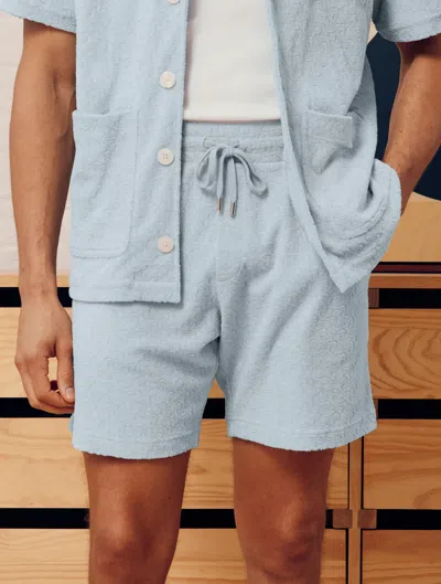 Frescobol Carioca Augusto Terry Cotton Shorts In Seafoam
