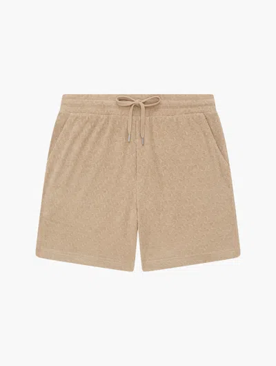 Frescobol Carioca Augusto Terry Cotton Shorts In Truffle