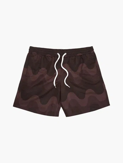 Frescobol Carioca Sport Swim Printed Swim Trunks In Dark Oak