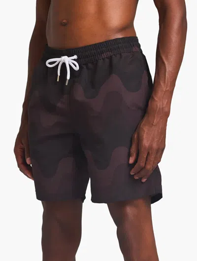 Frescobol Carioca Sport Swim Printed Swim Trunks In Dark Oak
