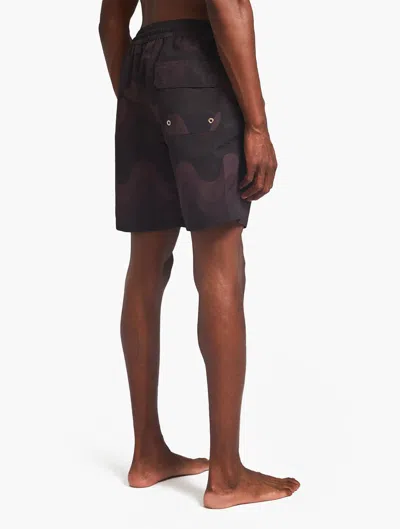 Frescobol Carioca Sport Swim Printed Swim Trunks In Dark Oak