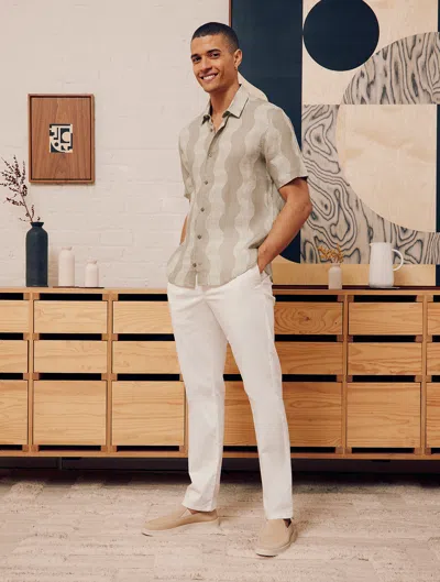 Frescobol Carioca Castro Cabana Linen Shirt In Truffle
