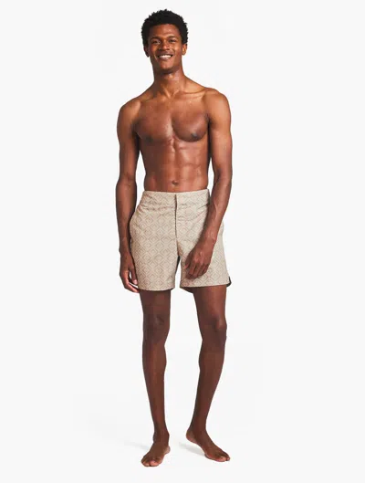 Frescobol Carioca Classic Swim Shorts Angra Ombré Print In Camel