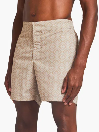Frescobol Carioca Classic Swim Shorts Angra Ombré Print In Camel