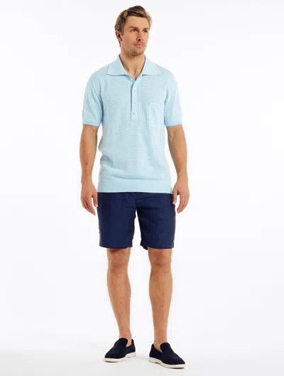 Shop Frescobol Carioca Clemente Knit Polo In Sky Blue