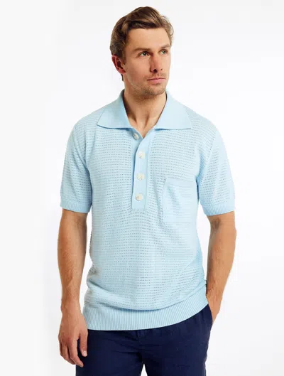 Frescobol Carioca Clemente Knit Polo In Sky Blue
