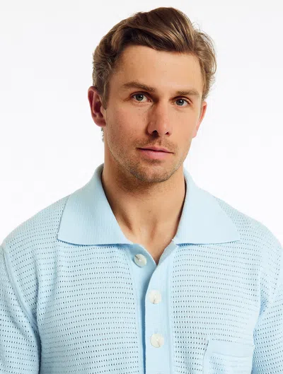 Frescobol Carioca Clemente Knit Polo In Sky Blue
