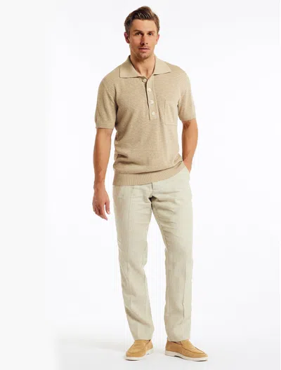 Frescobol Carioca Clemente Knit Polo In Desert