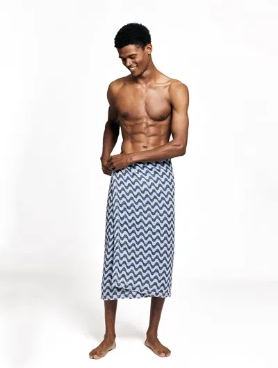 Frescobol Carioca Copacabana Linen Beach Towel In Navy-blue