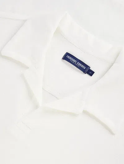 Frescobol Carioca Faustino Terry Cotton Polo In Ivory